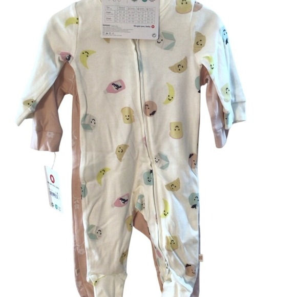 Huggies‎ Baby Footed Coveralls 2 Pack 6M Easy Change 2 Way Zipper Organic Cotton - Picture 2 of 6